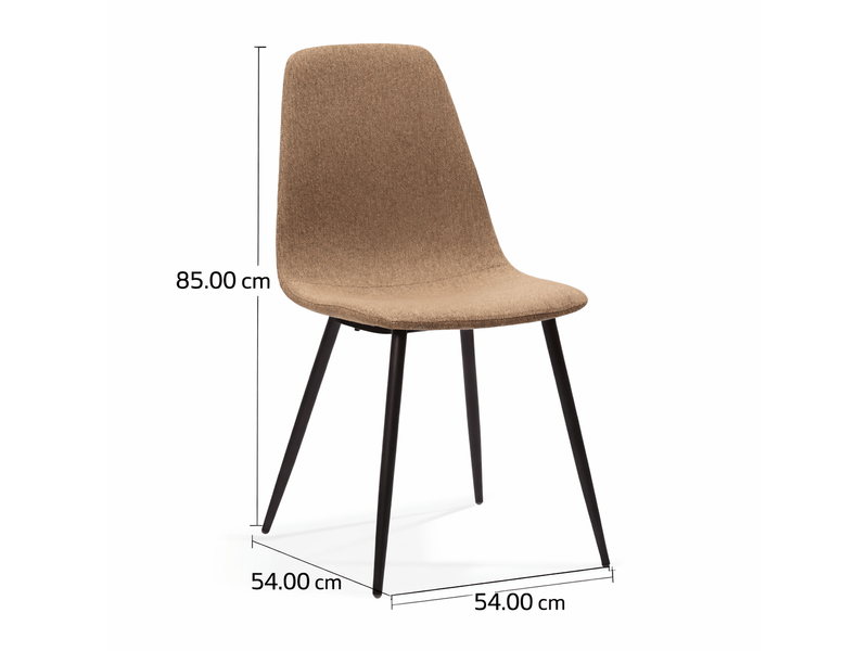 Chaises de salle à manger minimalistes – set de 2 – tissu et métal, kaki foncé – design épuré pour intérieur moderne - Conforama C