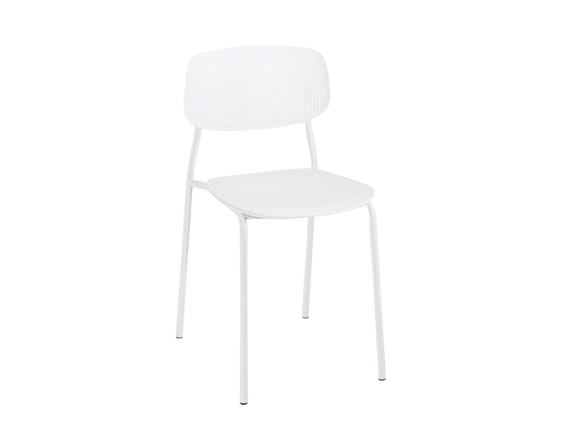 Lot de 4 chaises de cuisine empilables aza blanches 483-AZA-BLANC - Conforama C