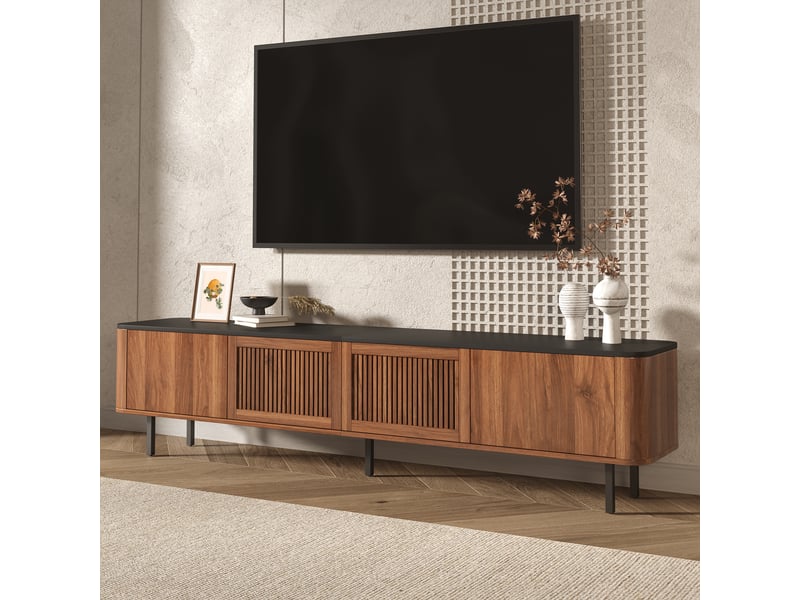  Meuble tv moderne, panneau tv, support tv 190 x 35 x 45 cm, meuble tv bas. Design unique, meuble salon  - Conforama E