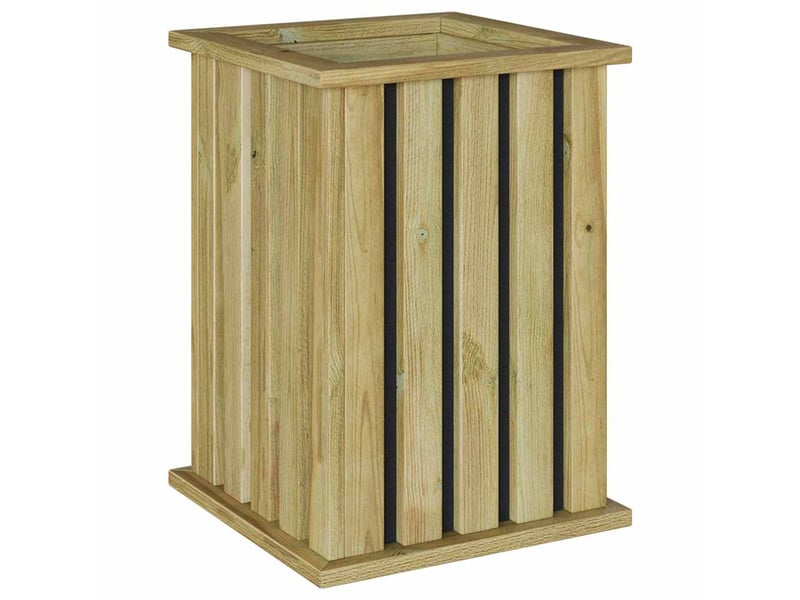  Jardinière - caisses de plantation marron 33 x 33 x 45 cm pinède imprégnée  - Conforama A