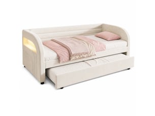 Lit banquette 90x200 cm MIVRAY    coloris blanc