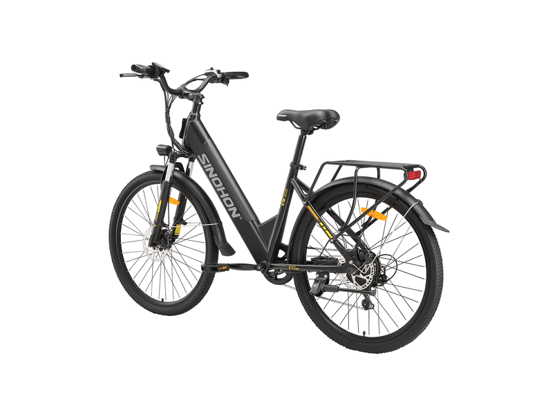 Vélo électrique de ville sinohon em300, 26, 7 vitesses, noir - Conforama C