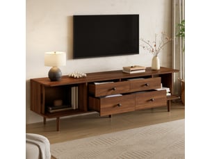 Meuble tv coloris bois foncé 165 cm <strong>MODFU</strong>  <strong></strong>