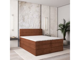 Lit avec rangement 140x200 cm <strong>MASSENO</strong>  <strong></strong> coloris marron