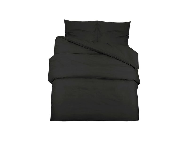  Housse de couette noire en duvet 140x200 cm, microfibre légère  - Conforama A