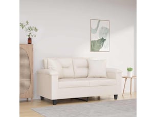 Lot de 2 coussins décoratifs beige 40x40 cm tissu microfibre cf60856