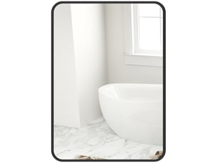 Miroir de salle de bain rectangulaire avec cadre en métal, miroir décoratif pour chambre, salle à manger ou entrée, 50 x 70 cm, noir