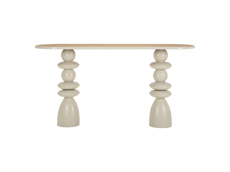  Console totem en métal pila 150cm crème  - Conforama B