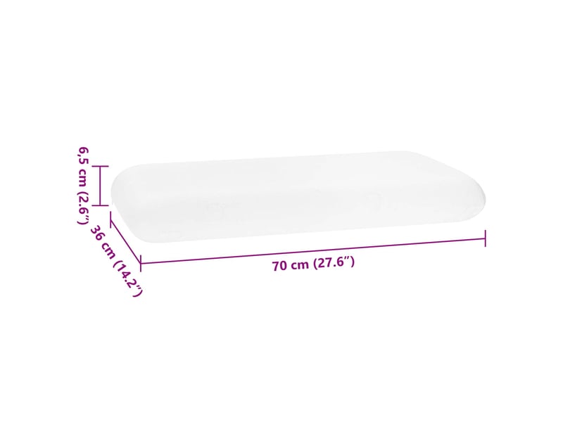  Oreiller, coussin de sommeil 70 x 36 x 6,5 cm moyen blanc cf55930  - Conforama E