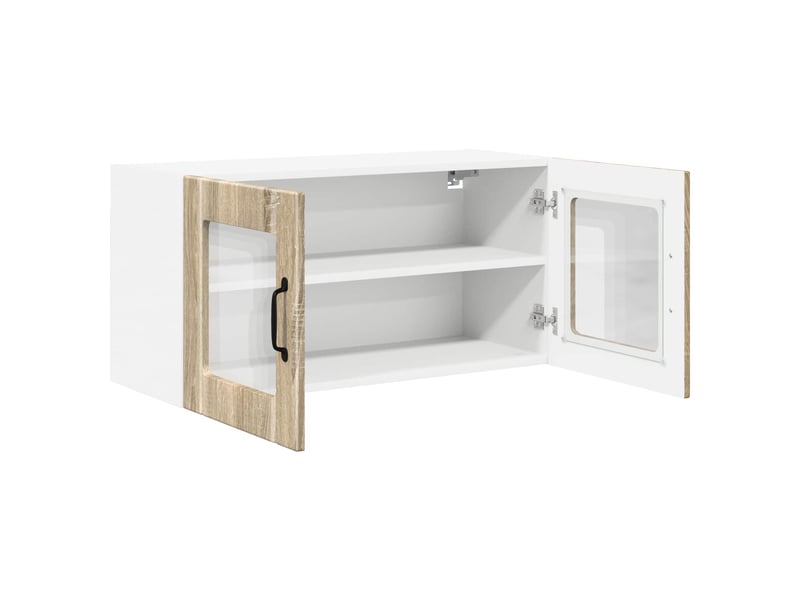  Cabinet de verre mural porto chêne sonoma 80x31x40cm  - Conforama E
