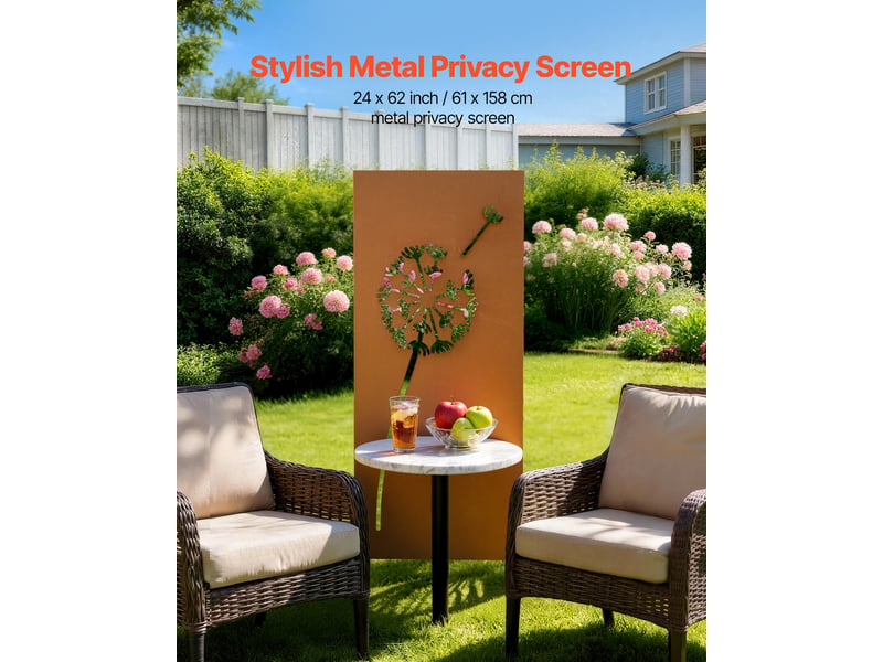 Vevor panneau brise vue exterieur en metal 60x158 cm paravent exterieur decoratif autoportant, separation deespaces pour jardin cour terrasse, ecran deintimite, panneau en acier avec piquets de sol - Conforama B