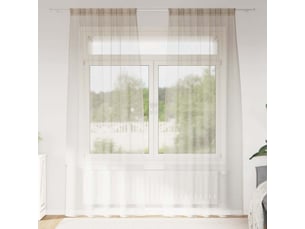 Lot de 2 rideaux en voile, voilage couleur sable 245 x 140 cm polyester cf43888