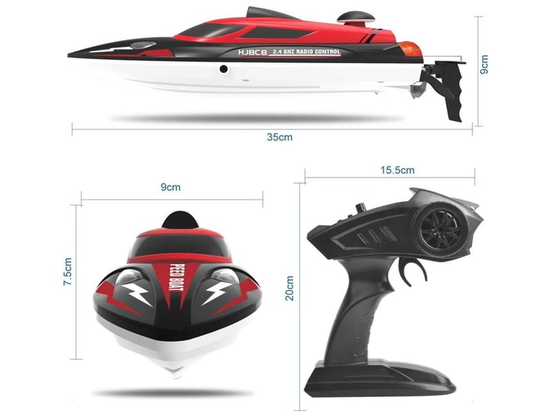 Bateau télécommandé - 2,4ghz - rouge GTK139 - Conforama C