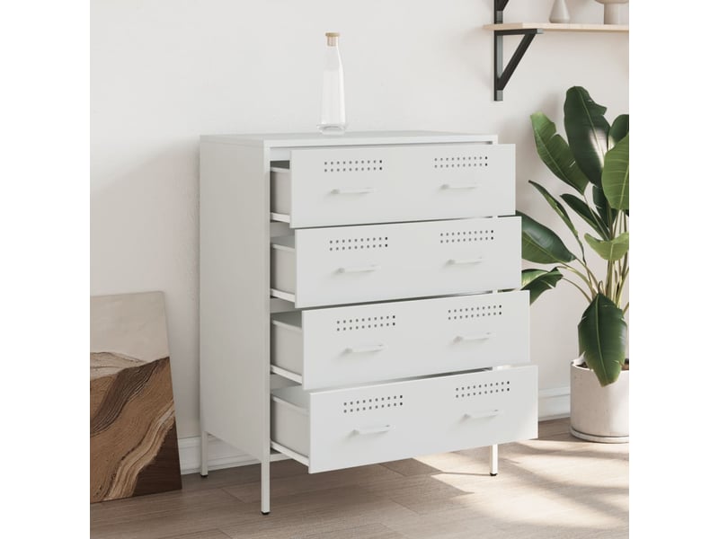  Buffet - bahut - meuble de rangement blanc 68x39x89 cm acier  - Conforama C