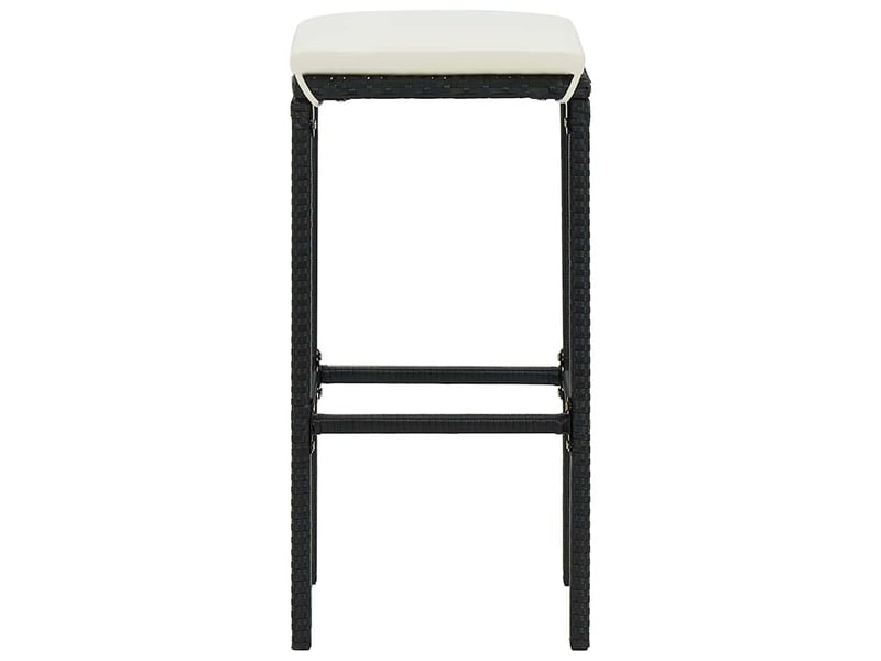  Lot de 3 tabouret de bar, chaise de bar avec coussins noir résine tressée  - Conforama E