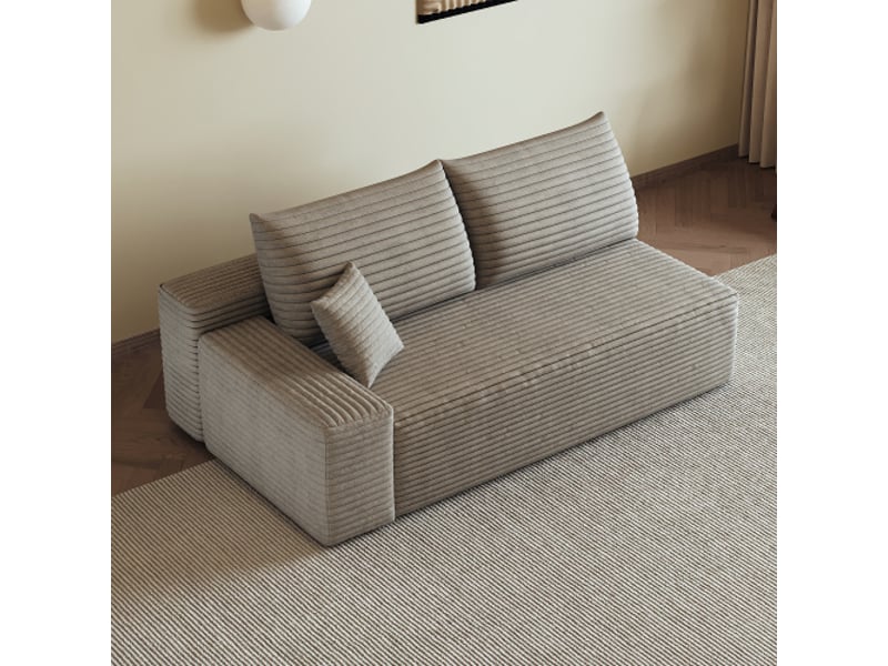  Canapé 2 places gauche camel – modèle y165, design contemporain  - Conforama E