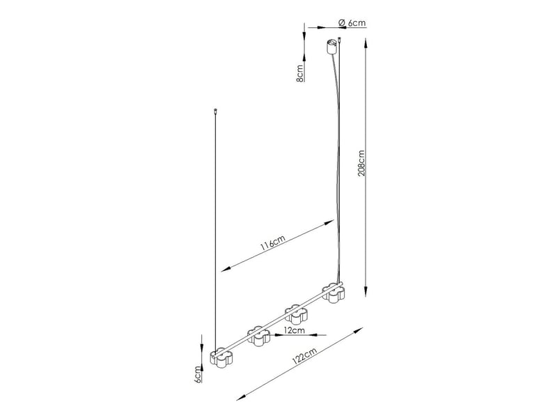  Lustre ovio 4 vert olive gx53 aluminium moderne 208x122x12cm SL.3349 - Conforama E