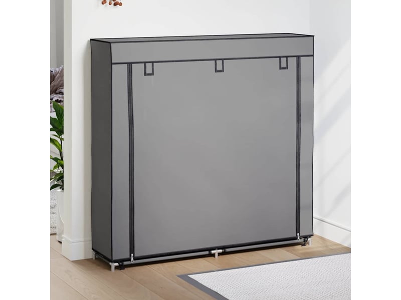  Meuble à chaussure | armoire à chaussures avec housse gris 115x28x110 cm tissu  - Conforama B