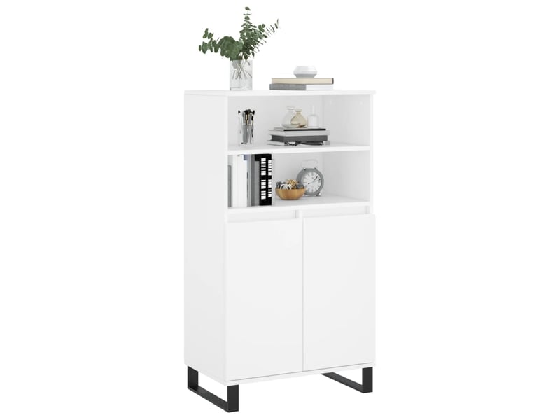  Buffet haut - bahut - meuble de rangement blanc 60x36x110 cm bois d'ingénierie  - Conforama C
