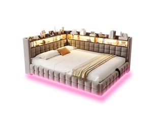 Lit banquette 140x200 cm coloris gris