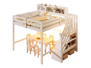 Lit mezzanine 140x200 cm <strong></strong> <strong></strong> coloris blanc