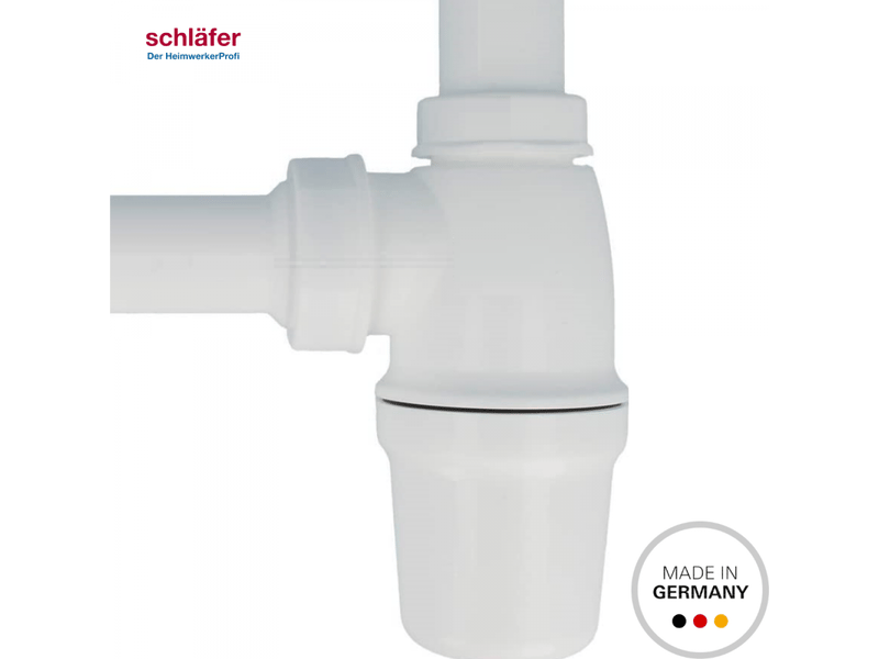  Siphon universel 4396101 schläfer pour lavabo de salle de bain et de cuisine, drain d'évier en polypropylène, raccord g 1 14, tuyau de  - Conforama C