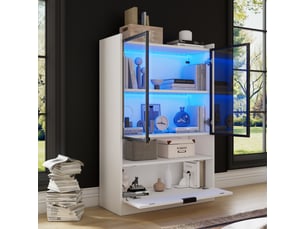 Vitrine coloris blanc 20 étagère(s) - 80 cmx120 cm