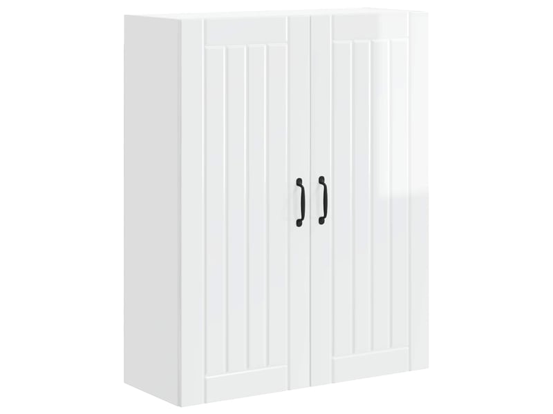  Meuble mural de cuisine, armoire de cuisine blanc brillant 80x31x100cm  - Conforama A