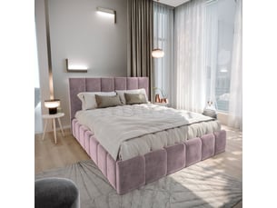 Lit coffre 160x200 cm <strong>MASSENO</strong> <strong></strong> coloris violet
