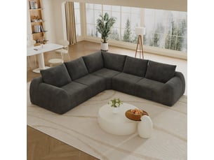 Canapé d'angle 267x267x85 cm 5 places sans montage gris foncé