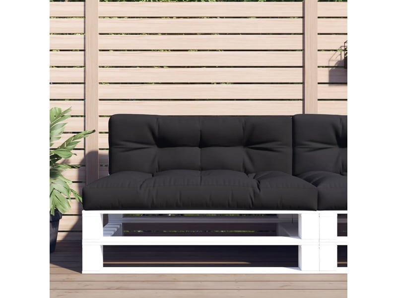  Lot de 2 coussins de palette, coussins de canapé noir tissu cf59586  - Conforama B