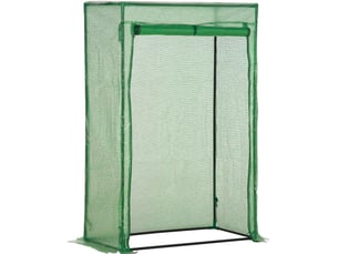 Mini-serre de jardin 100x50x150 cm – vert foncé – porte enroulable et structure en acier galvanisé