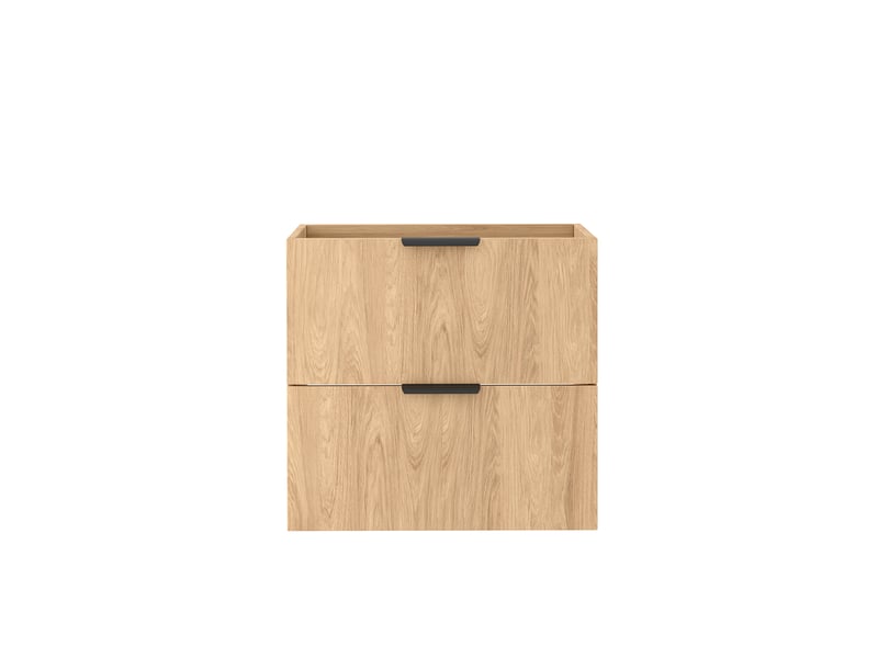  Meuble sous vasque suspendu luna effet chêne hikora 60 cm  - Conforama D