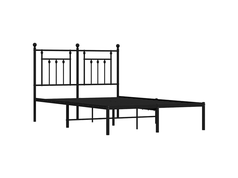  Lit double- lit adulte -  cadre de lit métal sans matelas avec tête de lit noir 120x190cm  - Conforama B