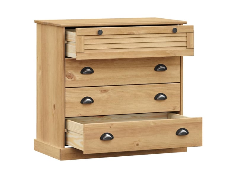  Commode, armoire à tiroirs bureau vigo 80x40x76 cm bois massif de pin  - Conforama E