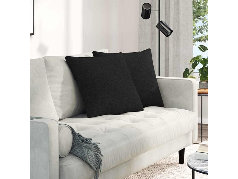  Lot de 2 coussins de canapé, coussins décoratifs tissu noir 50 x 50 cm cf58917  - Conforama B