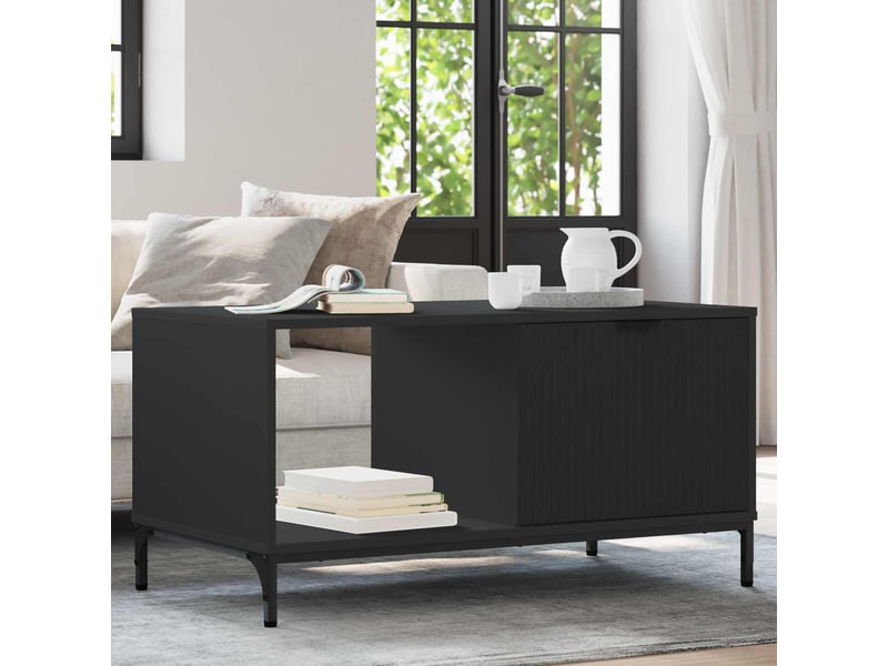  Table basse - table de salon - table à thé chêne noir 90 x 49 x 46 cm bois d'ingénierie  - Conforama B