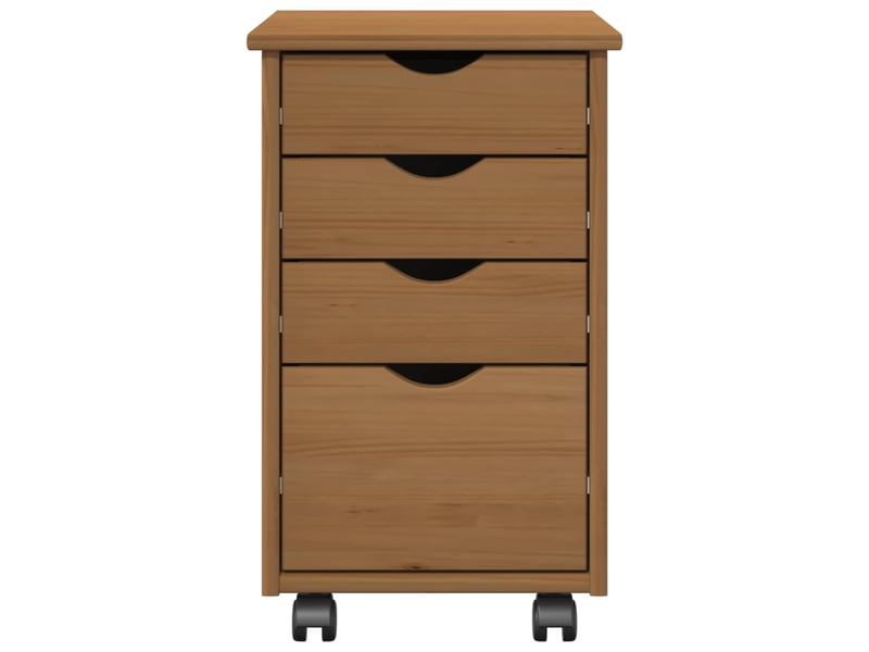  Caisson roulant de bureau moss brun miel 34 x 39 x 56 cm pin massif  - Conforama E
