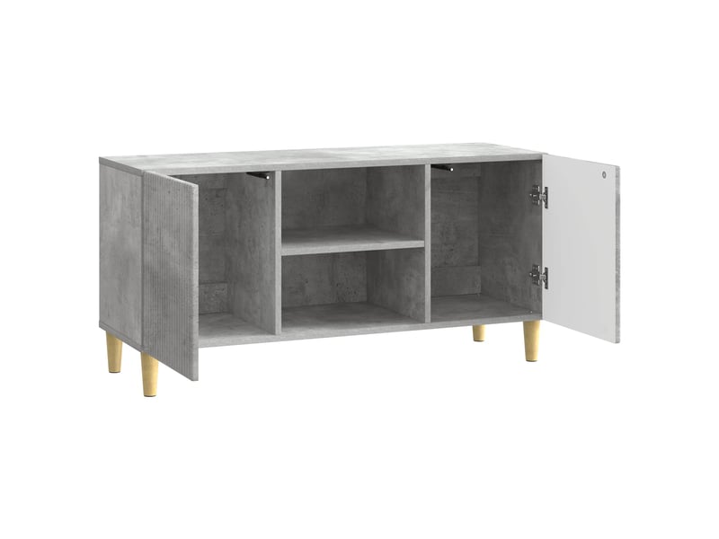  Meuble tv - banc tv - meuble de rangement 102 x 34,5 x 50 cm gris béton bois d'ingénierie  - Conforama E