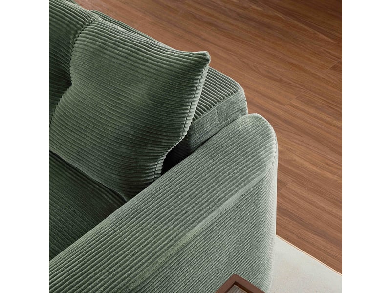  Canapé modulable 3 places 2+1 en velours côtelé vert sauge, 279 x 100 x 84 cm Fay Lum - Conforama E