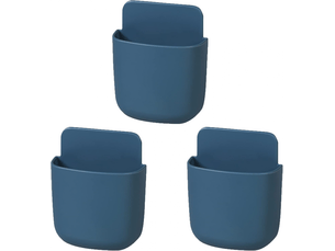 Lot de 3 supports muraux pour télécommande, organiseur de chargement de téléphone sans trou, conteneurs de rangement(bleu)