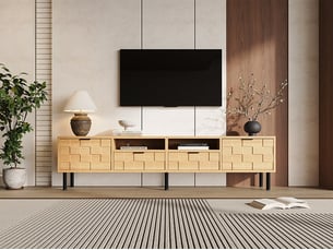Meuble tv coloris naturel 200 cm <strong>BIQZUYA</strong>  <strong></strong>