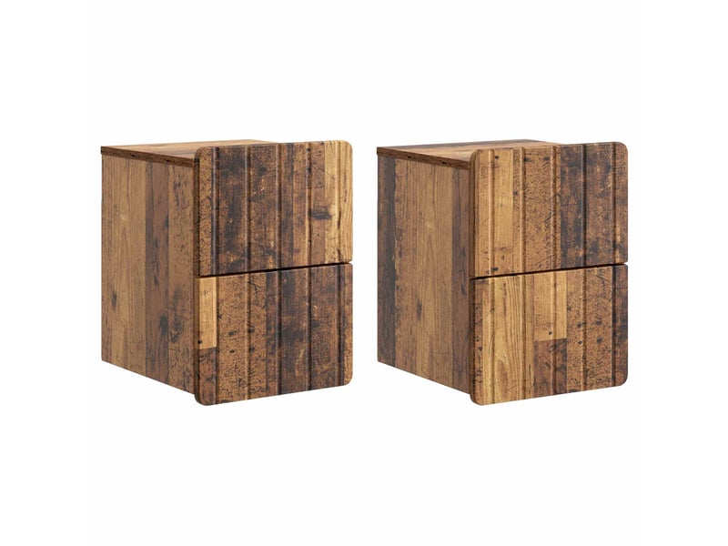 Table de chevet mural 2 pièces bois ancien 33 x 34,5 x 43 cm - Conforama B