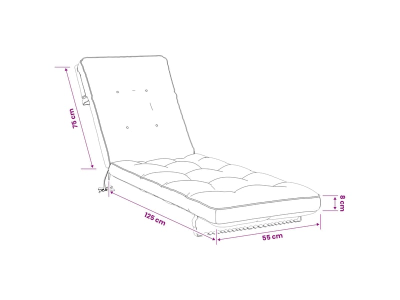  Coussin de transat, coussin pour bain de soleil vianen 100 % polyester anthracite cf56259  - Conforama E