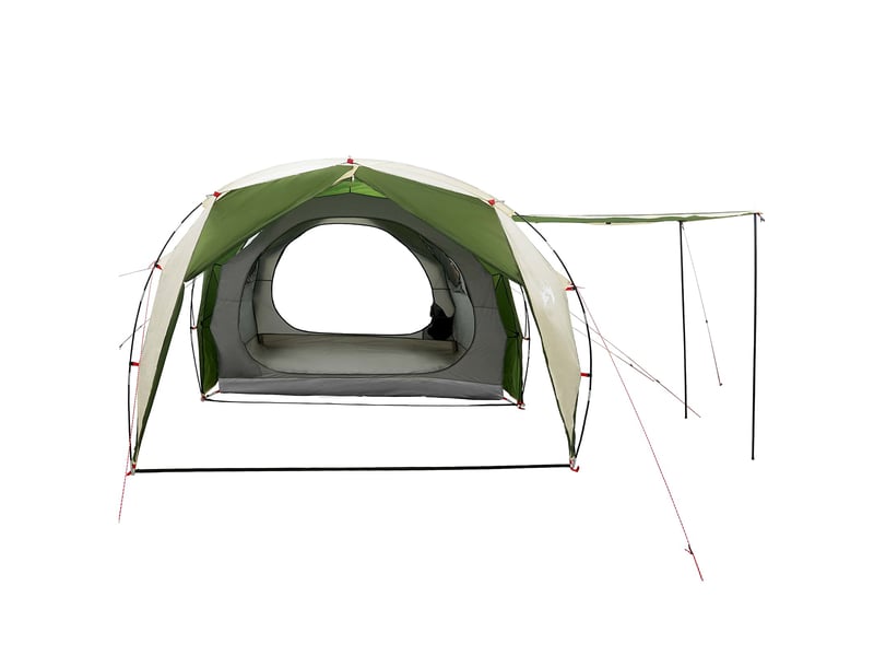  Tente tunnel, tente de camping 6 personne vert polyester 185t avec revêtement pu  - Conforama E