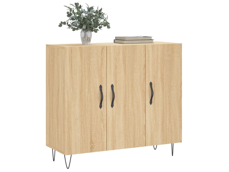  Buffet - bahut - meuble de rangement chêne sonoma 90x34x80 cm bois d'ingénierie  - Conforama C