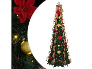 Sapin de noël artificiel, arbre de noël avec 150 led vert 185 cm pvc