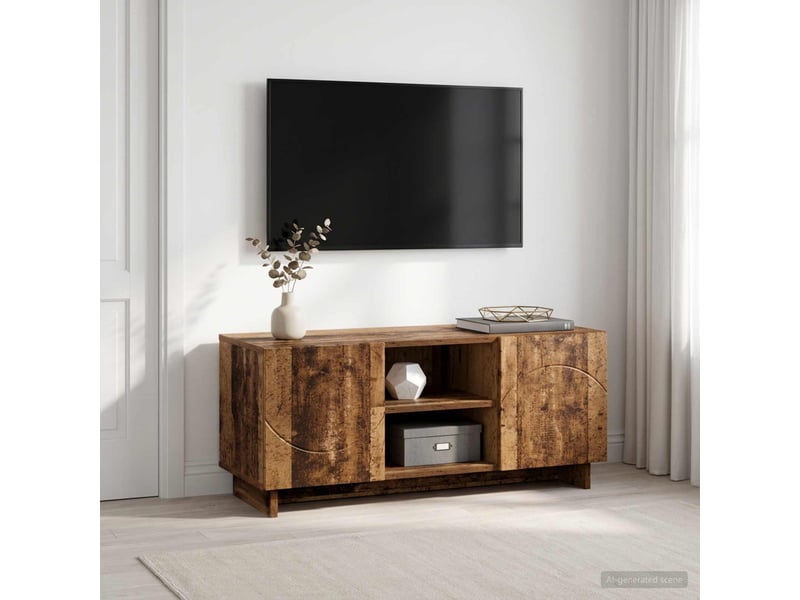  Meuble tv moderne, banc tv 90x34,5x40 cm bois ancien bois d'ingénierie shl32174  - Conforama B