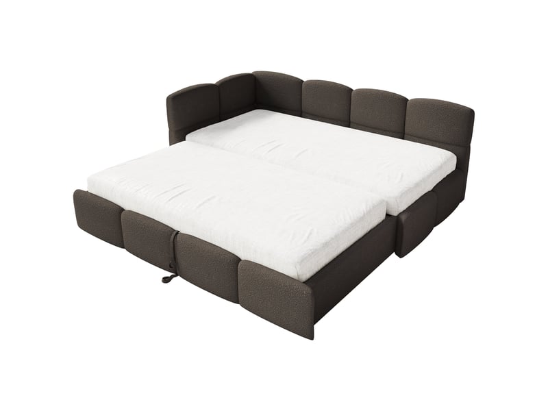  Selsey cloudy - lit rembourré - 170x185 cm - bouclé marron - côté gauche Cloudy - Conforama D