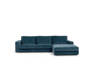 Canapé velours angle d bleu pétrole venezia 5 pl